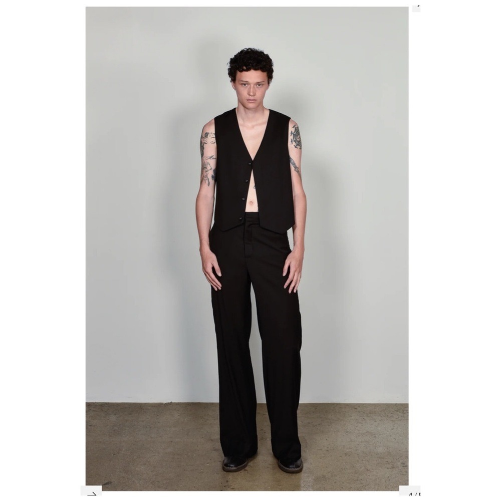 R. Swiader Jeremy Cuffed Pants Men's 28 Black Minimalist